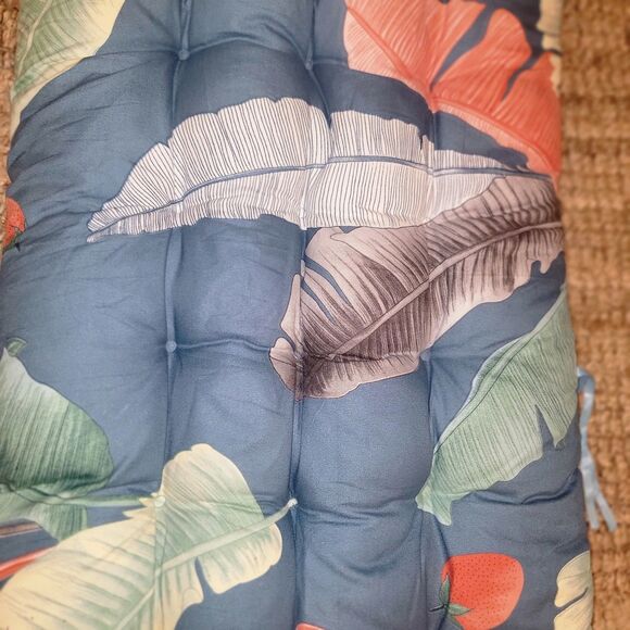 Tropic Floral Indoor/Outdoor Chaise Lounge Cushion with Ties & Top Wrap *Plush* - Picture 2 of 14